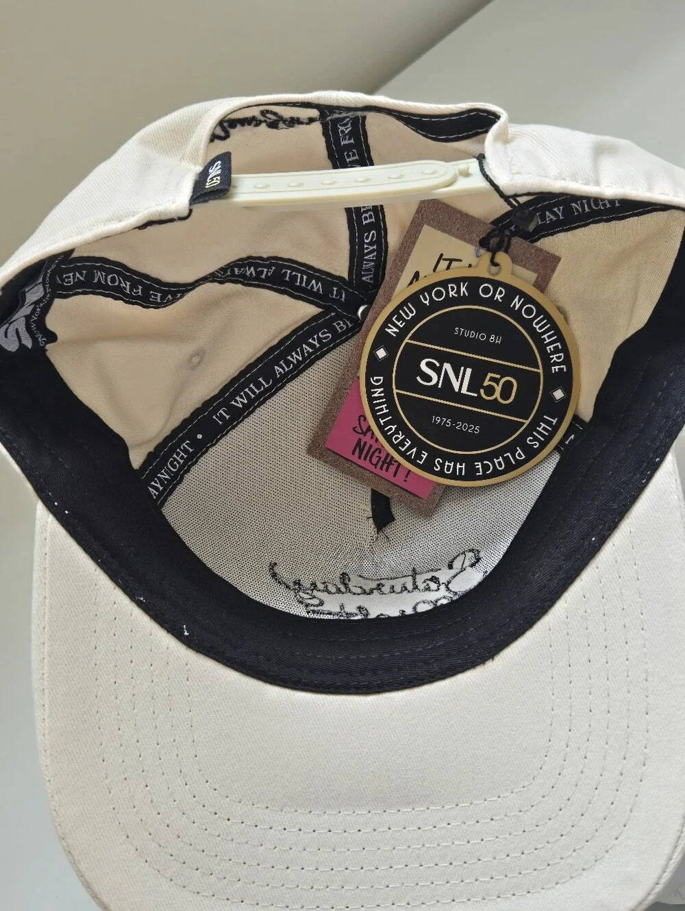 New York or Nowhere x Saturday Night Live Snapback Hat Cream NYON SNL NWT Unisex